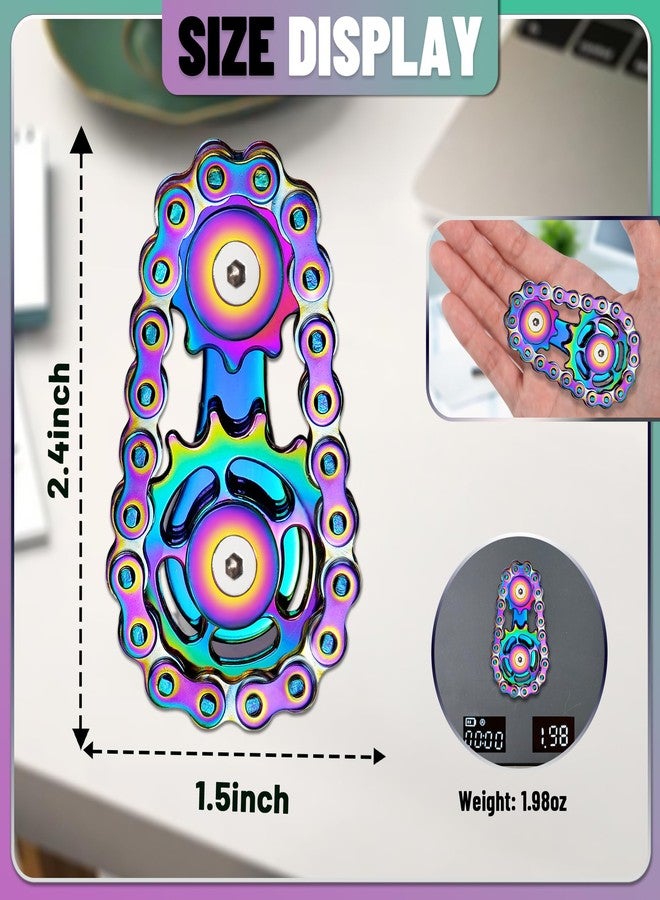 Chilvil Valentines Day Gifts for Teens Boys Metal Fidget Spinner Toys for Adults Figette Bike Chain Roller Cool Gadgets ADHD Anxiety Stress Relief Items Figet Desk Offices EDC Men Christmas Stocking Stuffers - Image 2